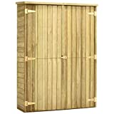 vidaXL Caseta Herramientas Jardín Madera Pino Impregnada Exterior Terraza Patio Estructuras Organizadores Accesorios Duradera Resistente 123x50x171cm