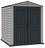 Duramax - caseta cobertizo jardín - YARDMATE PLUS 5 x 8 - Resina PVC - color gris claro y oscuro