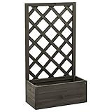 Tidyard Jardinera Enrejada de Jardín Macetero Exterior Patio Maceta para Balcón Soporte Plantas Exterior Madera Abeto Gris 50x25x90 cm