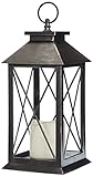 Flower Power - Farol con Vela, Negro , 14x14x27 cm