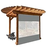 LYQCZ Exterior Cortina Lona, Transparente PVC Paneles Laterales Impermeable con Ojales Y Bolas Elásticas para Pérgola, Porche, Gazebos (Color : Gray, Size : 2.5x3m/8.2x9.8ft)