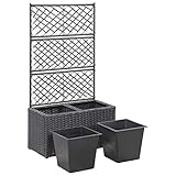 Festnjght Jardinera con Enrejado Hellbrunn | Jardinera con Celosia | Macetero con Enrejado | Color Negro | 58 x 30 x 107 cm | Maceta para Balcón y Jardín
