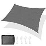 RATEL Toldo Vela 2 x 3 m, Rectángulo Toldos Exterior con 95% de Protección UV, Transpirable y Impermeable, Vela Sombra para Jardín, Patio, Pergola Decking (Gris)