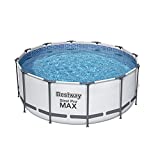 Bestway 56927-3 Piscina sobre el Suelo Solo Estructura Redonda Steel Pro MAX™ de 366x122 cm