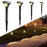 Luces Solares LED Exterior Jardin con 2 Modos, Sensor de Movimiento, Encendido/Apagado Automático, IP65 Impermeable, Batería de 1500mAh, Lámpara Solar para Jardín, Patio, Calzada, Piscina y Camping