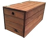 AD servicios Baúl/Banco Color marrón de Madera tratada para el Exterior. Totalmente Montado (100x50x40)