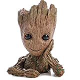 Figura de macetero para bebé con forma de maceta grande para acuario con aspecto de madera, para interior y exterior