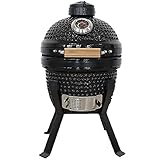 KAMADO BONO Parrilla de barbacoa de cerámica, 13 pulgadas, pícnic I Mini Kamado, barbacoa de huevo, parrilla de barbacoa Kamado I horno portátil y ahumador con soporte