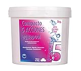 Compacto 5 ACCIONES AQUAPOOL (200 GR) - Pastillas de Cloro multifunción - Disolución Lenta - Apto Piscinas Liner (5 KG)