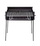 FERRETERIA LEPANTO LepantoGarden Barbacoa carbón portátil de Chapa para Carbón y Leña Rectangular 50x40 CM con Patas Desmontables y parillas.