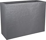 EDA - Muret Loft L Volcania 46 L - Decoración de imitación Piedra - Doble Pared - Zona de retención de Agua - 78 x 29 x 60 cm - Gris Guijarro