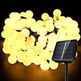 AGOTD 120 LED Guirnalda Luces Exterior, Alimentado por Energía Solar 8 Modos y 14M Luces Solares Led Exterior/Interior, IP65 Impermeable Cadena Bombillas para Jardín Terraza, Patio, Navidad, Fiesta