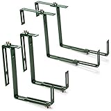 com-four® 4X Soporte de Maceteros para Parapetos y Barandas de Balcón - Soporte de Jardineras Universalmente Adecuado y Ajustable - Sin Perforar (4 Piezas - Verde)