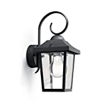 Philips myGarden Buzzard - Aplique de exterior, casquillo E27, 60 W, aluminio, color negro, diseñado para jardines y patios