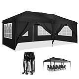 Tooluck Carpa 3x6 Cenador Plegable pergola Plegable Impermeables Carpas de Jardin, para Exteriores, de Alto Rendimiento, con 6 Paredes Laterales