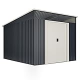 wasabi Stark Cobertizo Jardin, Caseta metálica Gris 6,6 m2 279x238x203cm Garantía 10años