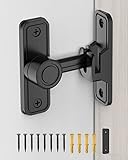 Pestillos de puerta resistentes de 90 grados en ángulo recto para puerta de granero, pestillo antirrobo para valla de madera, jardín, baño, ventana de garaje al aire libre, incluye tornillo (negro)