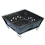 BBQ 8108145 Barbacoa Plegable de Acero Negro 28 x 28 x 2 cm