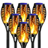 ZEYXINH 6 Piezas Luces Solares LED Exterior Jardin, Antorchas Solares Exterior con llamas Realistas, Impermeables IP65 Danzantes Decoración Luces para Exteriores, Jardín, Pasillo, Césped y Camino
