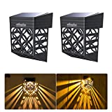 Etlephe Luz Solar Exterior, 2 Unidades LED Iluminacion Exterior Solar Impermeable con Sensor de Luz Tenue Encendido/Apagadp Automático para Jardin, Patio