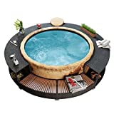 Festnight Artículo Ronda para Piscina para Jacuzzi Ratán Negro