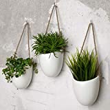 Kazai.® | Set de 3 floreros de cerámica | Blanco Brillante