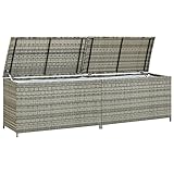 Festnjght Baúl de Almacenamiento para Jardín Gris Banco y Arcón de Almacenaje para Exterior 200 x 50 x 60 cm
