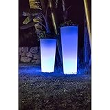 Maceteros Iluminados para Exteriores - Macetero Ficus 80 Light LED RGB Solar + BaterÃ­a Recargable (30X30X80)