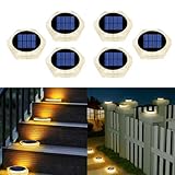 YiLaie luz solar exterior,luces solares led exterior jardin IP68 impermeable luces solares suelo Auto ON/OFF ，luces solares escalera Para escaleras aceras pasillos patios jardines suelo (6 pack)