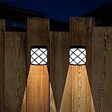SAMLAK Lámparas solares LED para jardín al aire libre, luz solar, luz solar para jardín, pared, inalámbrica, impermeable, iluminación de valla para porche, garaje,Luz Blanca Fría 2 unidades