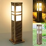 Farolas jardín exterior 16w,balizas exterior jardin marrón utiliza bombilla E27, 3000k Baliza de metal de luz es adecuado Para jardines al aire libre, césped, pasillos, terrazas (marrón)