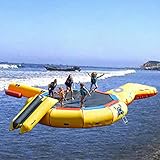 BUYAEAR TrampolíN Inflable De Agua, Colchoneta De Rebote con Escalera De Cuerda, TobogáN Y Bolsa De Salto para Lagos, Piscinas, Adecuado para NiñOs Y Adultos,4m