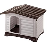 Ferplast Caseta para Perros Dogvilla 90 Talla Media Hecha de plástico con Techo Desmontable