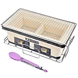 Japonés Arcilla Cerámica Parrilla De Carbón Con Parrilla De Carbón Y Estar De Pie Rectangular Barbacoa Parrilla De Carbón Hibachi Cocina De Carbón De Mesa Yakatori Para Interior Al Aire Libre