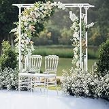 Susire Arco para Globos Decoracion Jardin Boda: 208x206x41cm Kit Estructura Metal Soporte Cuadrado Blanco para Tela de Fondo Guirnalda de Flores Fotocall Fiesta Eventos Enrejado Plantas Exterior