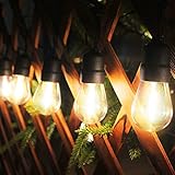 Guirnalda de luces LED para exterior, 17 m, con 15 bombillas, bajo tensión, impermeable, decoración interior y exterior para patio, café, jardín, Navidad, vacaciones, partido