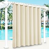 Cortinas Impermeables para Exteriores, Cortinas Opacas para jardín, Aislamiento térmico, Cortinas de privacidad con Ojales para pérgola, Porche, Piscina,Sala de Estar, Dormitorio, balcón