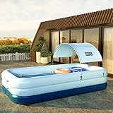 GJXJY Piscinas Hinchables Grandes Rectangulares,Piscinas Hinchables con Toldo,Piscina Inflable Infantil Balcon,para NiñOs, Adultos, JardíN Y Al Aire Librel