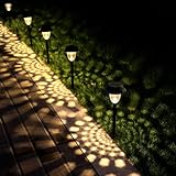 oditton Luces Solares Jardín, Lámpara LED Solares Camino Exteriores, 2 Modos de Brillo, Encendido/Apagado Auto, IP65 Impermeables Iluminación de Exterior para Camino, Patio, Césped, Paisaje(8 Piezas)