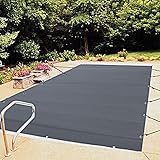 VEVOR Cubierta de Seguridad para Piscina 4 x 8 m Cobertor de Piscina Tamaño de Piscina 3,7 x 7,7 m Lona de Piscina, con 24 Tornillos de Tierra, para Todo Tipo de Piscinas como Hogar, JardÃn, Hotel