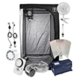 Kit Armario de Cultivo Indoor | 80x80x100 / 100x100x200 x 120x120x200cm | con Lámpara HPS 250W 400W o 600W Clase 2 + Ventilación | Paquete para iniciar tu Cuarto de Cultivo