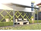 Pérgola adosada de Aluminio 13,2 m² Antracita Alvaro - Ancho 436 x Prof. 305 x Alt. 240/285 cm