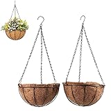 2 Piezas Colgante de Plantas Cesta de Macetero, Cestas Colgantes Decoración de Jardín, Cestas Colgantes de Metal, Cestas de Plantas Colgantes Decorativas, para Cultivo Plantas en Interior y Exterior
