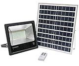 ELEDCO Foco Solar Led 100W, Panel Solar, Batería, Regulable Mando a Distancia, Luz Exterior Autonomía 8-15 Horas, Luz Neutra 4000K