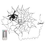 YEmirth, Luces De Telaraña De Halloween, 8 Modos De Iluminación, Luz LED Cálida, Decoraciones De Halloween Para Jardín, Setos, Vallas, Porches, Pared