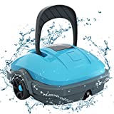 WYBOT Robot Piscina Cordless, aspirador automático para piscina que dure 50 minutos, para piscinas y piscinas enterradas con fondo plano, doble motor, hasta 525 metros cuadrados, azul