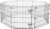 Amazon Basics - Parque de metal plegable para perros y mascotas de 61 cm, con puerta