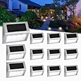 Luces Solares para Exterior Jardín 4LED Easternstar, Lámparas Solares impermeable, Iluminación exterior solar, panel solar del acero inoxidable,Utilizado para escaleras,jardín,patio,pared(12 paquetes)