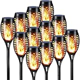 Luces de llamas Solar Exterior Jardin - Geemoo 12 Piezas Antorchas Solares Exterior con llamas Realistas, IP65 Impermeable, Decoración Luces para Césped y Camino, Jardín, Pasillo