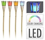 4 x bambú antorcha de jardín 77 cm – LED Vela Aromática – bambú antorcha Fiesta iluminación